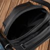 Pánská kožená crossbody taška přes rameno větší; černá