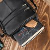 Pánská kožená crossbody taška přes rameno větší; černá