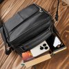 Pánská kožená crossbody taška přes rameno větší; černá