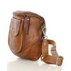 Půlkruhová kožená messenger taška MARCO MAZZINI; velbloud