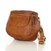 Půlkruhová kožená messenger taška MARCO MAZZINI; velbloud