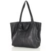 Velká kožená shopper taška s dvojitými uchy MAZZINI; černá
