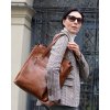 Prémiová luxusní kožená shopper taška MAZZINI; velbloud