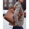 Prémiová luxusní kožená shopper taška MAZZINI; velbloud