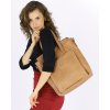 Prémiová luxusní kožená shopper taška MAZZINI; béžová
