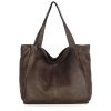 Městská nákupní taška MAZZINI ručně vyrobená z pravé kůže; hnědá
