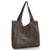 Městská nákupní taška MAZZINI ručně vyrobená z pravé kůže; hnědá