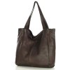 Městská nákupní taška MAZZINI ručně vyrobená z pravé kůže; hnědá