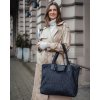 Dámská protkaná shopper taška přes rameno MAZZINI; černá