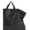 Dámská protkaná shopper taška přes rameno MAZZINI; černá