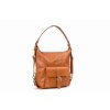 Kožený dámský univerzální batoh/taška VOOC; velbloud