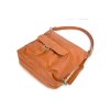 Kožený dámský univerzální batoh/taška VOOC; velbloud