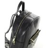 Menší dámský kožený batoh s kapsami MAZZINI; černá