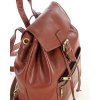 Dámský batoh s kapsou, pravá kůže MARCO MAZZINI; hnědá