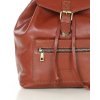 Dámský batoh s kapsou, pravá kůže MARCO MAZZINI; hnědá