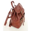 Dámský batoh s kapsou, pravá kůže MARCO MAZZINI; hnědá