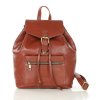 Dámský batoh s kapsou, pravá kůže MARCO MAZZINI; hnědá
