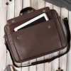 Pánská kožená taška na notebook formátu A4 na cesty Peruzzi; hnědá