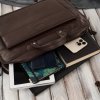 Pánská kožená taška na notebook formátu A4 na cesty Peruzzi; hnědá