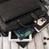 Pánská kožená taška na notebook formátu A4 na cesty Peruzzi; černá