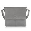 Dámská klasická kožená messenger taška Paolo Peruzzi; šedá