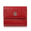 Dámská malá kožená peněženka s krokodýlým embosováním Peruzzi; červená