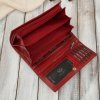 Klasická dámská kožená velká peněženka s RFID ochranou; červená