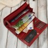 Klasická dámská kožená velká peněženka s RFID ochranou; červená