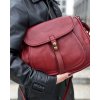 Marco Mazzini Klasická sedlová taška z pravé kůže; červená