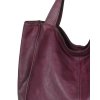 Městská nákupní taška MAZZINI ručně vyrobená z pravé kůže; vínová