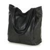 Měkká kožená shopper taška MARCO MAZZINI; černá