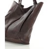 Měkká kožená shopper taška MARCO MAZZINI; tmavě hnědá