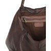 Měkká kožená shopper taška MARCO MAZZINI; tmavě hnědá