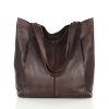 Měkká kožená shopper taška MARCO MAZZINI; tmavě hnědá