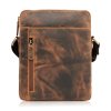 Dárková sada: Pánská kožená taška přes rameno a ledvinka do pasu Peruzzi; hnědá