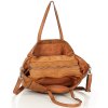 Dámská tříkomorová kožená shopper MAZZINI; velbloud