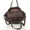 Dámská tříkomorová kožená shopper MAZZINI; tmavě hnědá