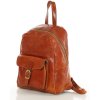 Elegantní dámský batoh z prémiové kůže MAZZINI; koňak