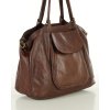 Italská kožená nákupní taška MAZZINI ISPIRATO; hnědá