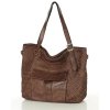 Velká protkaná shopper taška přes rameno MARCO MAZZINI; hnědá