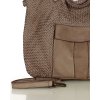 Velká protkaná shopper taška přes rameno MARCO MAZZINI; béžová
