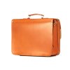 Vintage kožená aktovka taška na notebook VOOC; koňak