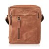 Pánská kožená taška přes rameno Paolo Peruzzi; hnědá