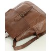 Ručně šitý kožený batoh s kapsami MAZZINI; čokoláda