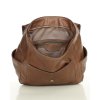Ručně šitý kožený batoh s kapsami MAZZINI; čokoláda