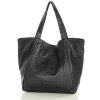 Velká kožená shopper taška s kapsou MARCO MAZZINI; černá