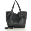 Velká kožená shopper taška s kapsou MARCO MAZZINI; černá