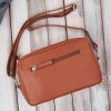 Dámská kožená kabelka přes rameno klasická Peruzzi; koňak