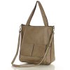 Dámská shopper taška A4 přírodní kůže s kapsami MAZZINI; béžová