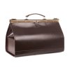 Obří kožená lékařská prémiová brašna 50cm; hnědá